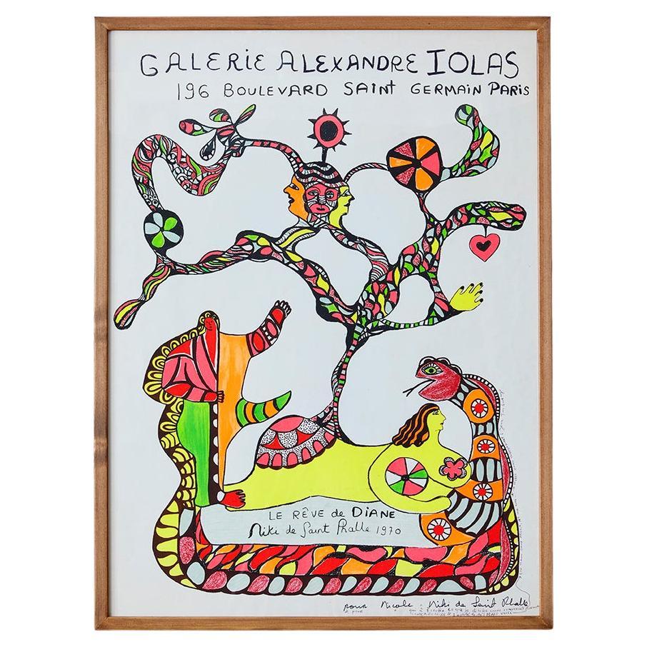 Vintage Niki de Saint Phalle Galerie A. Iolas Exhibition Poster, France, 1970