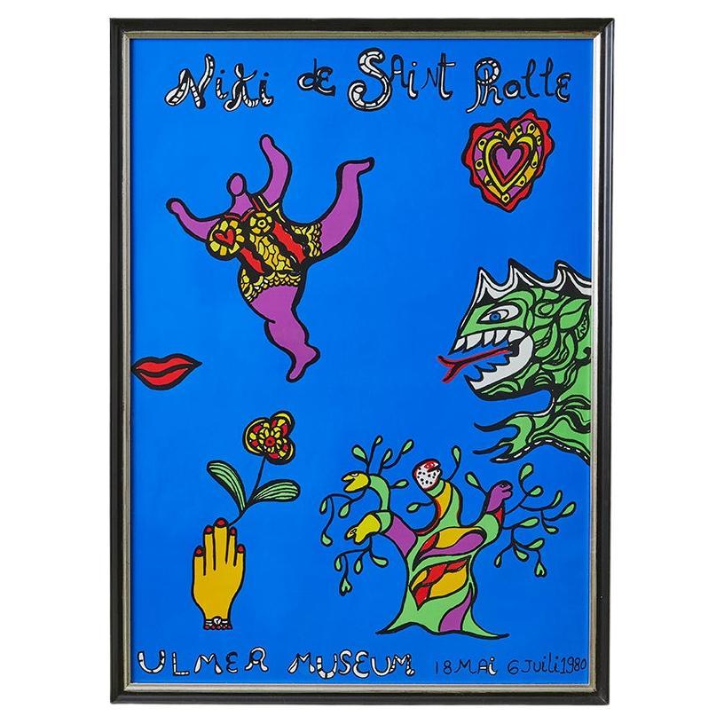 Vintage Niki de Saint Phalle Ulmer Museum Exhibition Poster, Germany, 1980