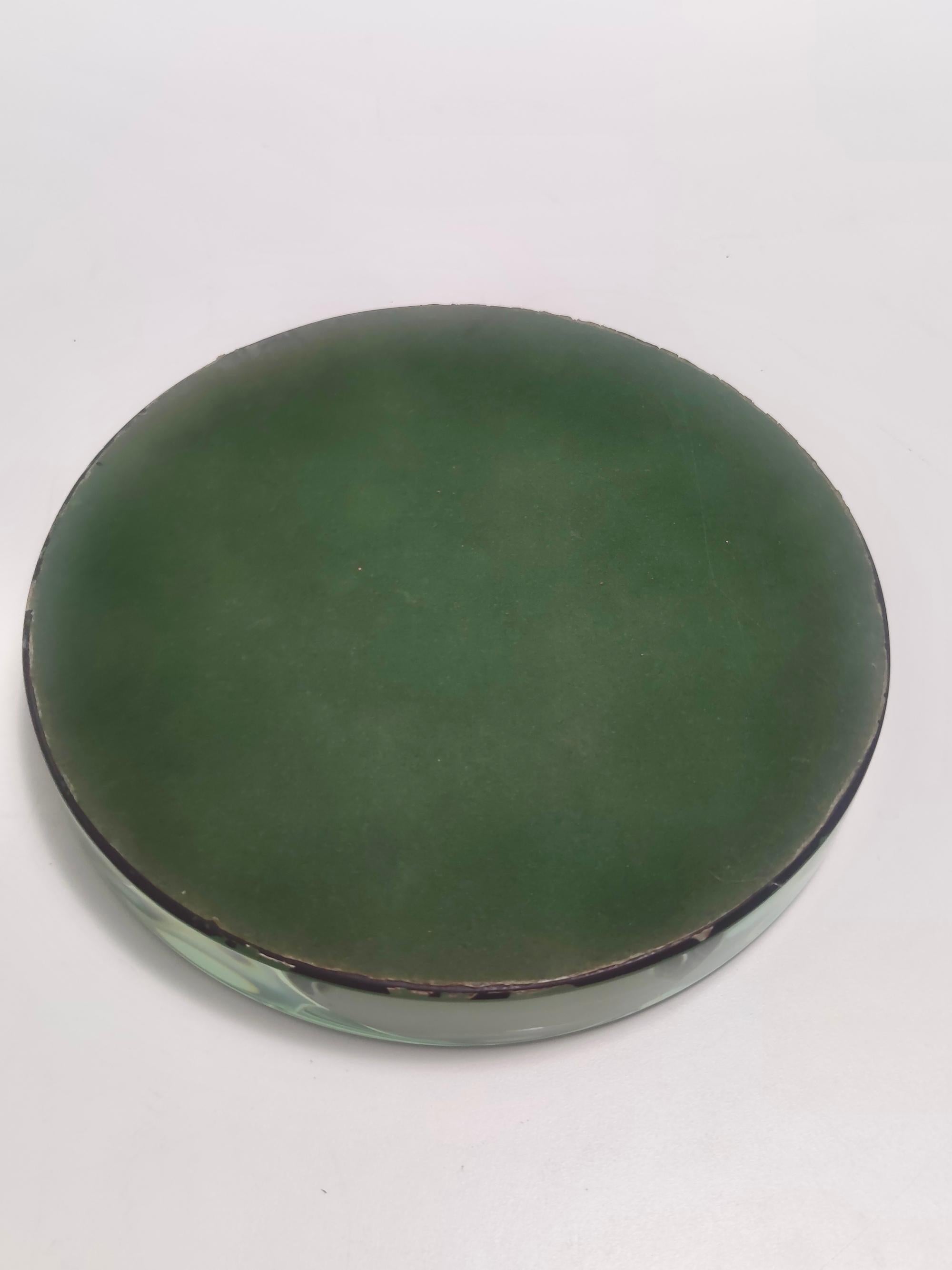 Vintage Nile Green Ground Glass Ashtray by Max Ingrand for Fontana Arte, Italy For Sale 4