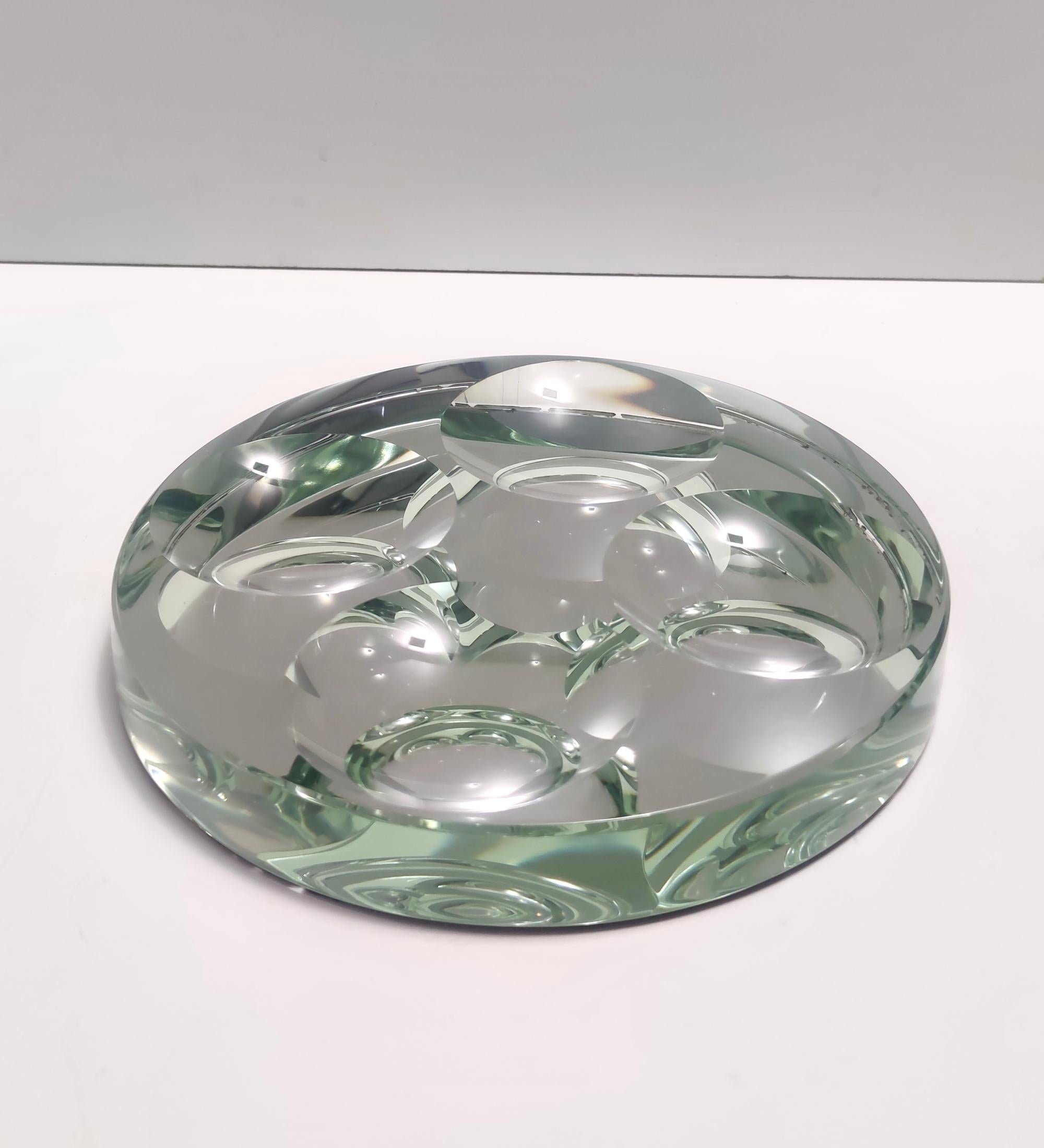 Italian Vintage Nile Green Ground Glass Ashtray by Max Ingrand for Fontana Arte, Italy For Sale