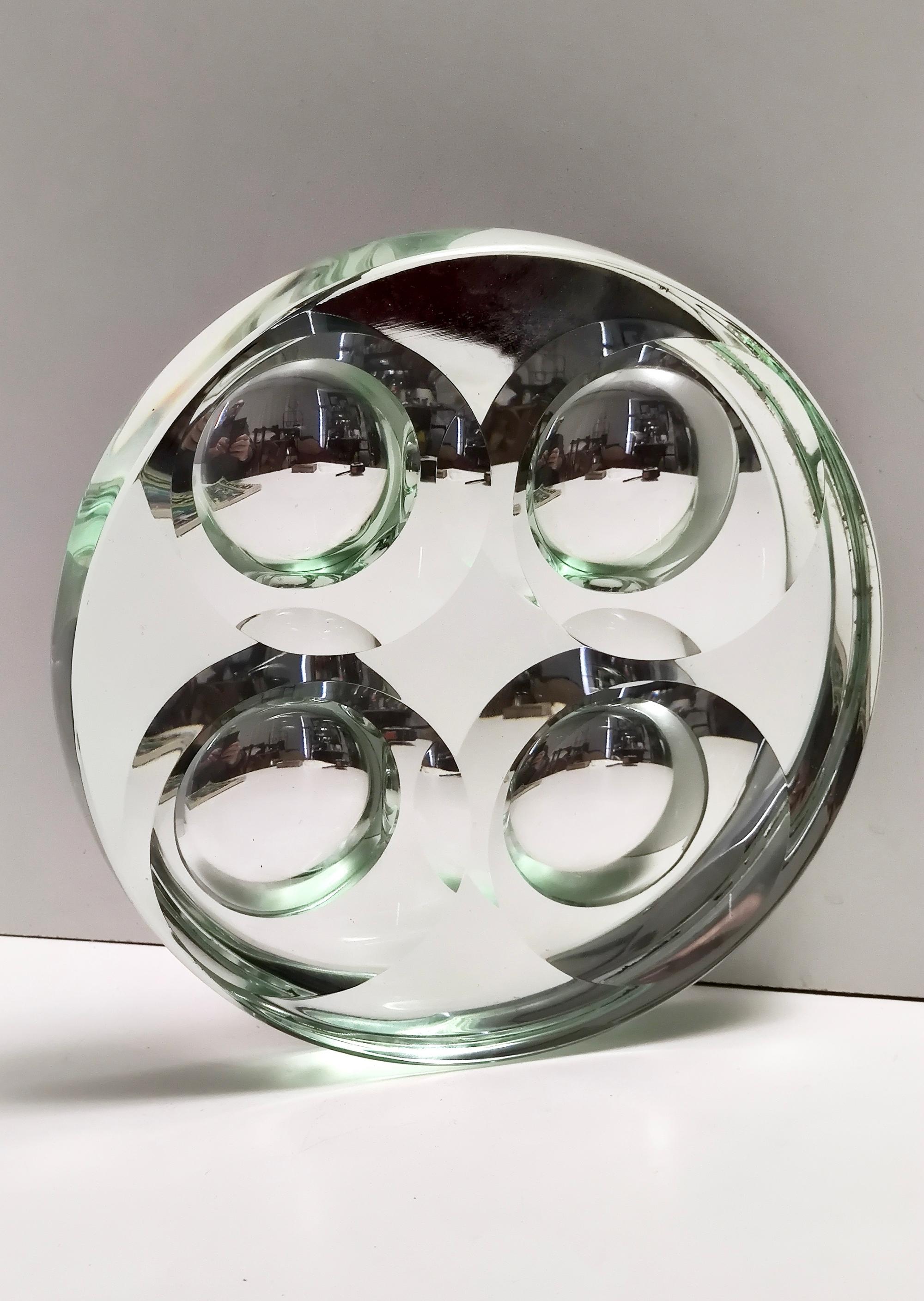 Cendrier vintage Nile Green Ground Glass de Max Ingrand pour Fontana Arte, Italie Bon état - En vente à Bresso, Lombardy