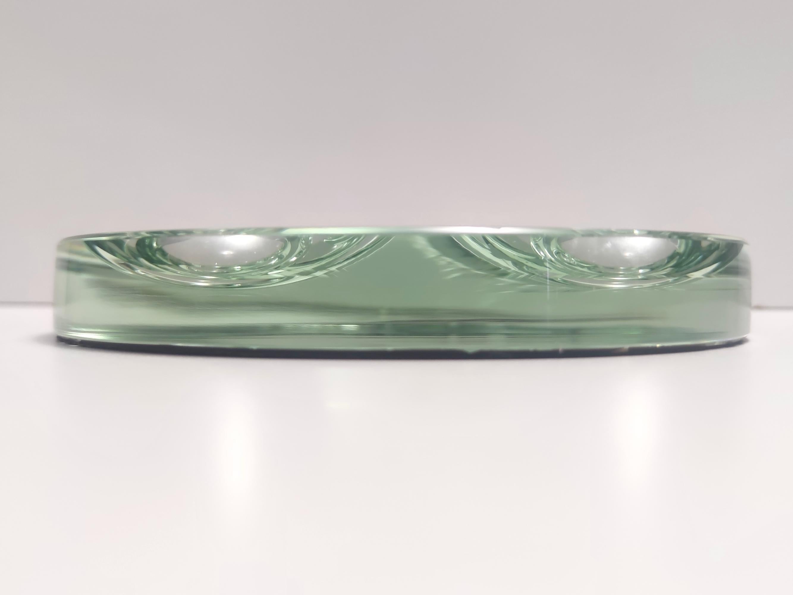 Vintage Nile Green Ground Glass Ashtray by Max Ingrand for Fontana Arte, Italy For Sale 1