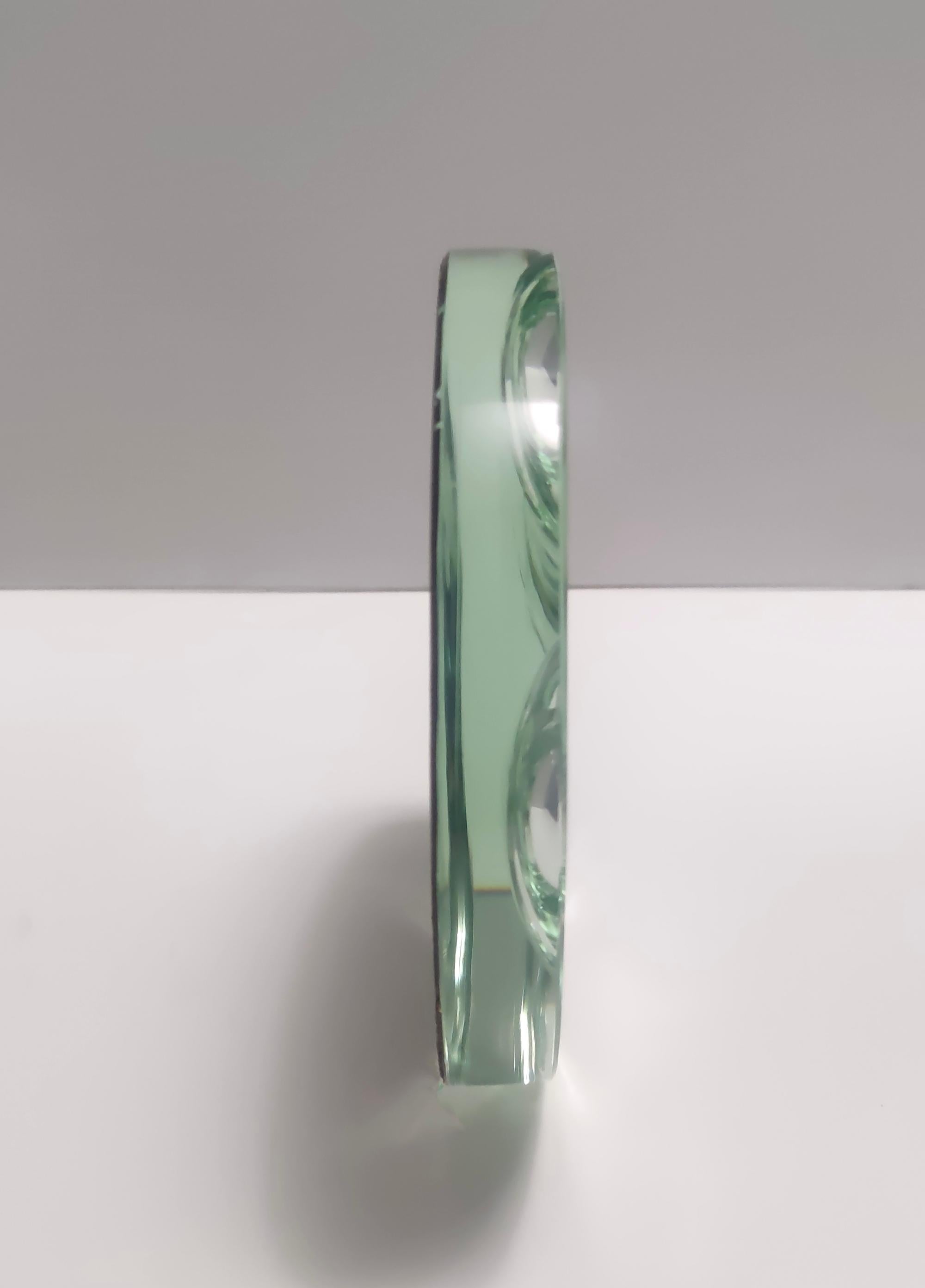Vintage Nile Green Ground Glass Ashtray by Max Ingrand for Fontana Arte, Italy For Sale 2