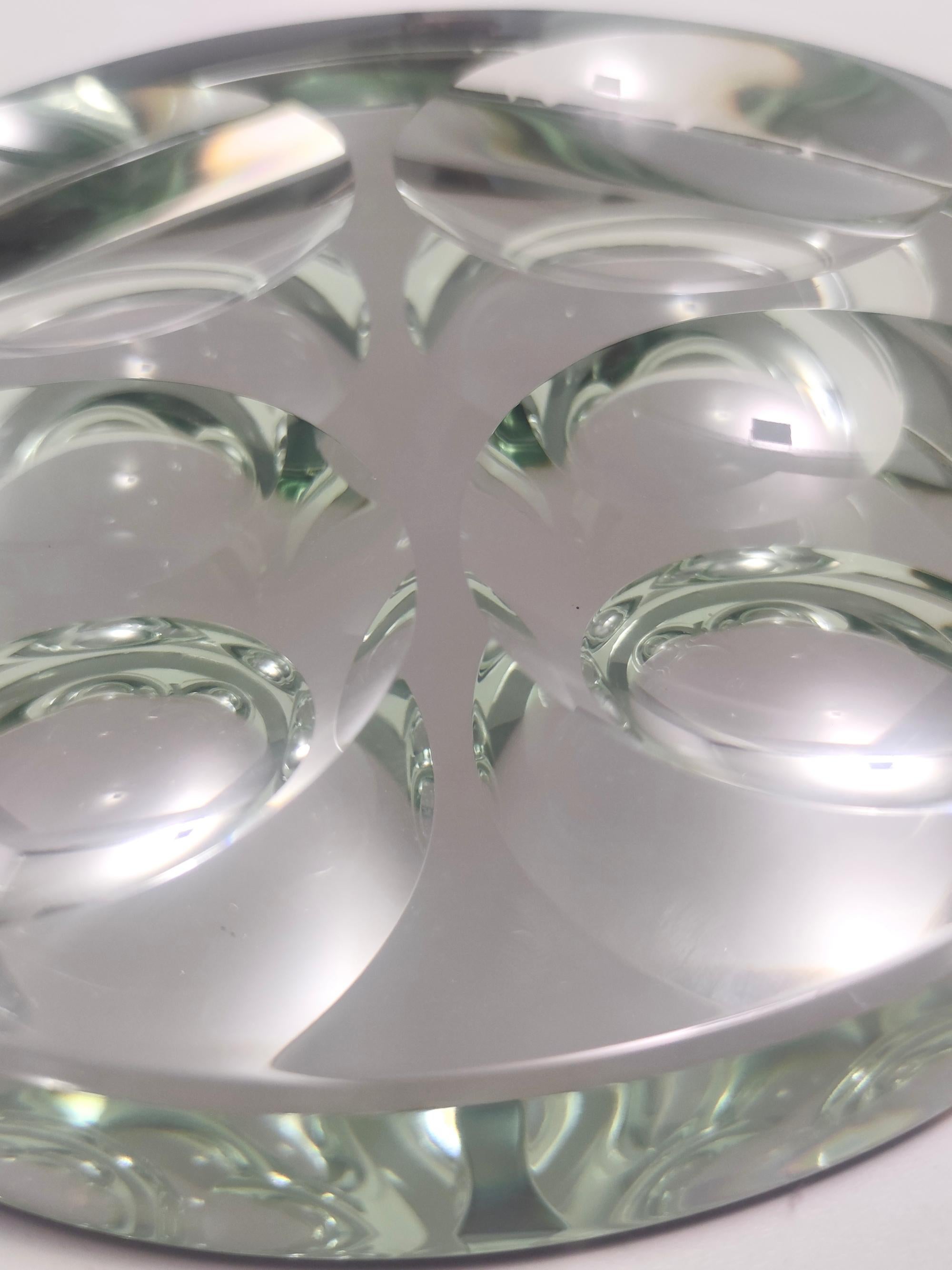 Cendrier vintage Nile Green Ground Glass de Max Ingrand pour Fontana Arte, Italie en vente 2