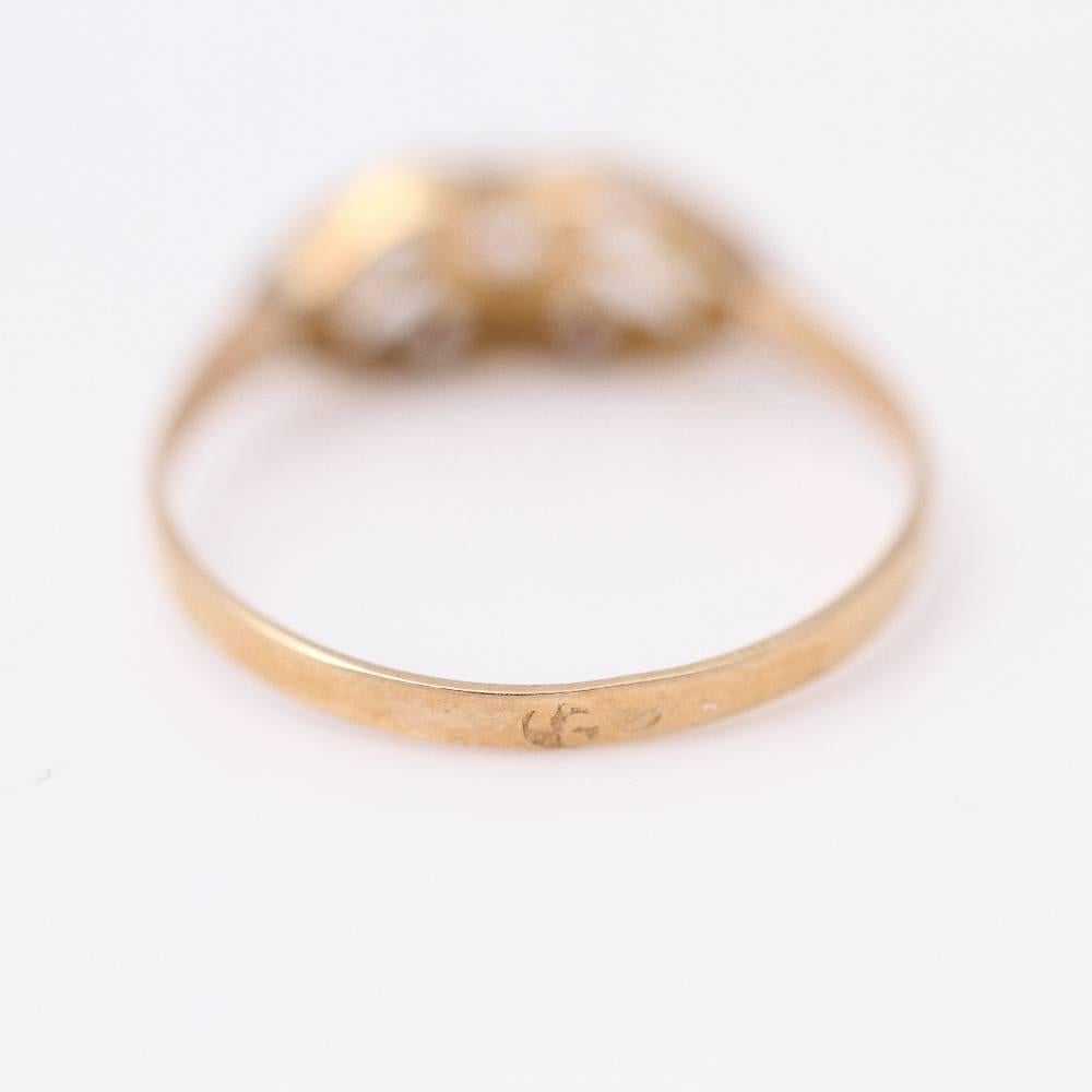 Belle Époque Vintage NIN Ring in Gold and Platinum For Sale