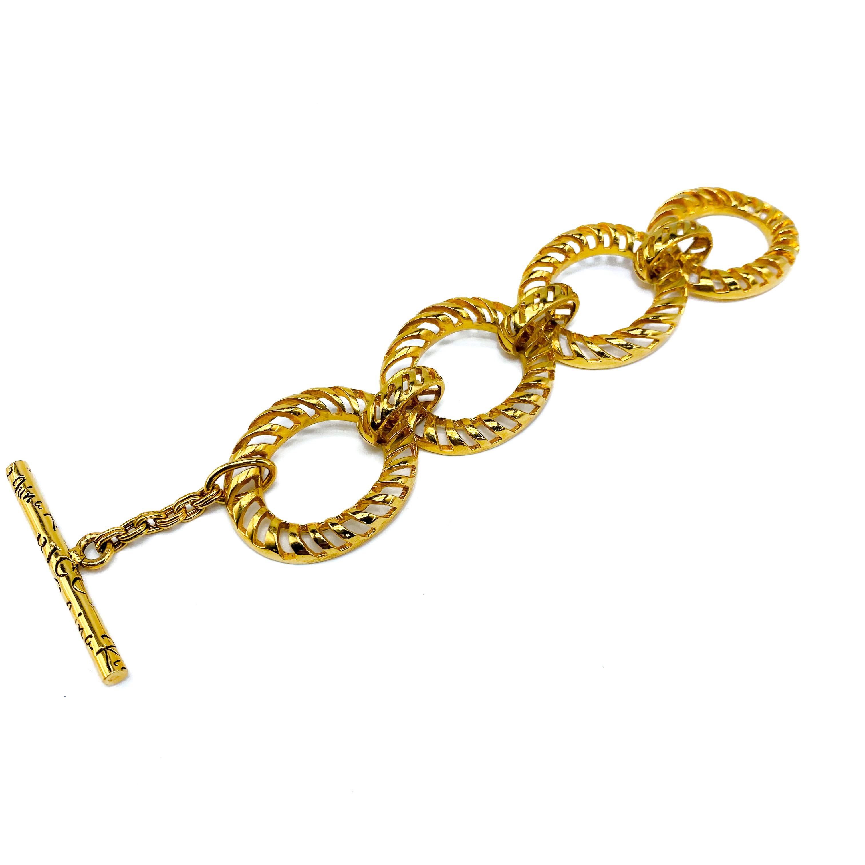 Women's Vintage Nina Ricci 1980s Gold Plated Bracelet