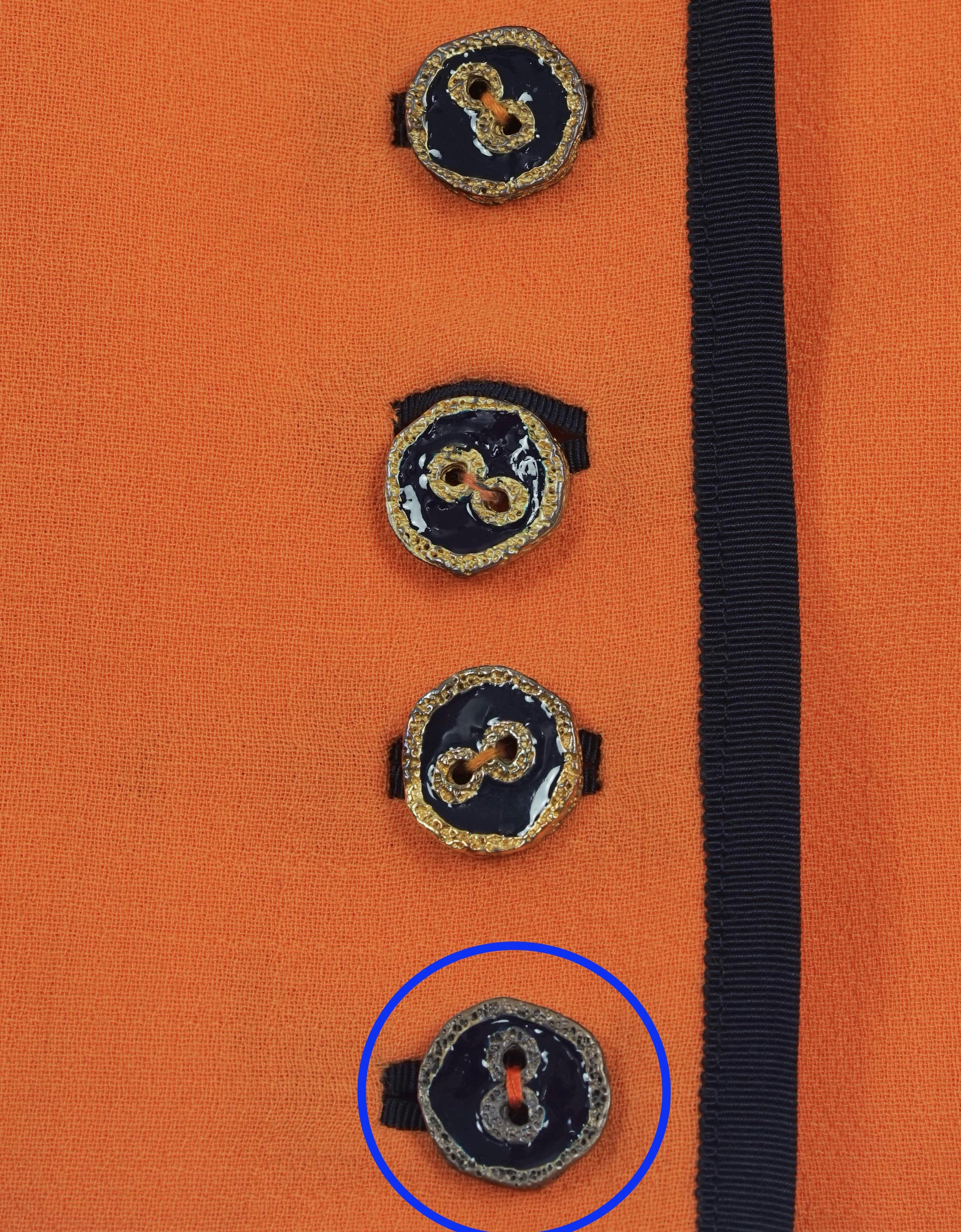 Vintage NINA RICCI Edition Boutique Orange Crop Jacket For Sale 3