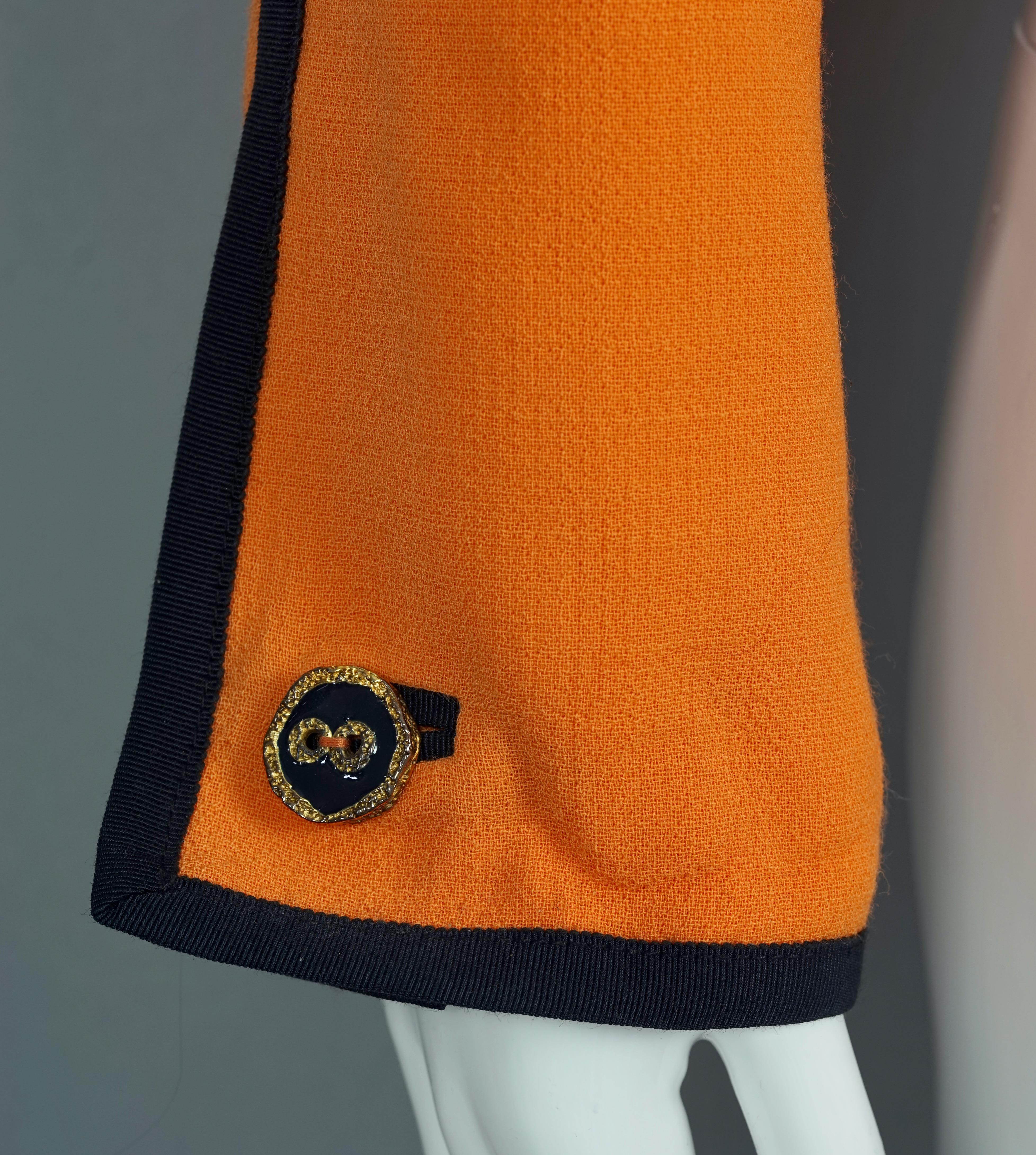 Vintage NINA RICCI Edition Boutique Orange Crop Jacket For Sale 1