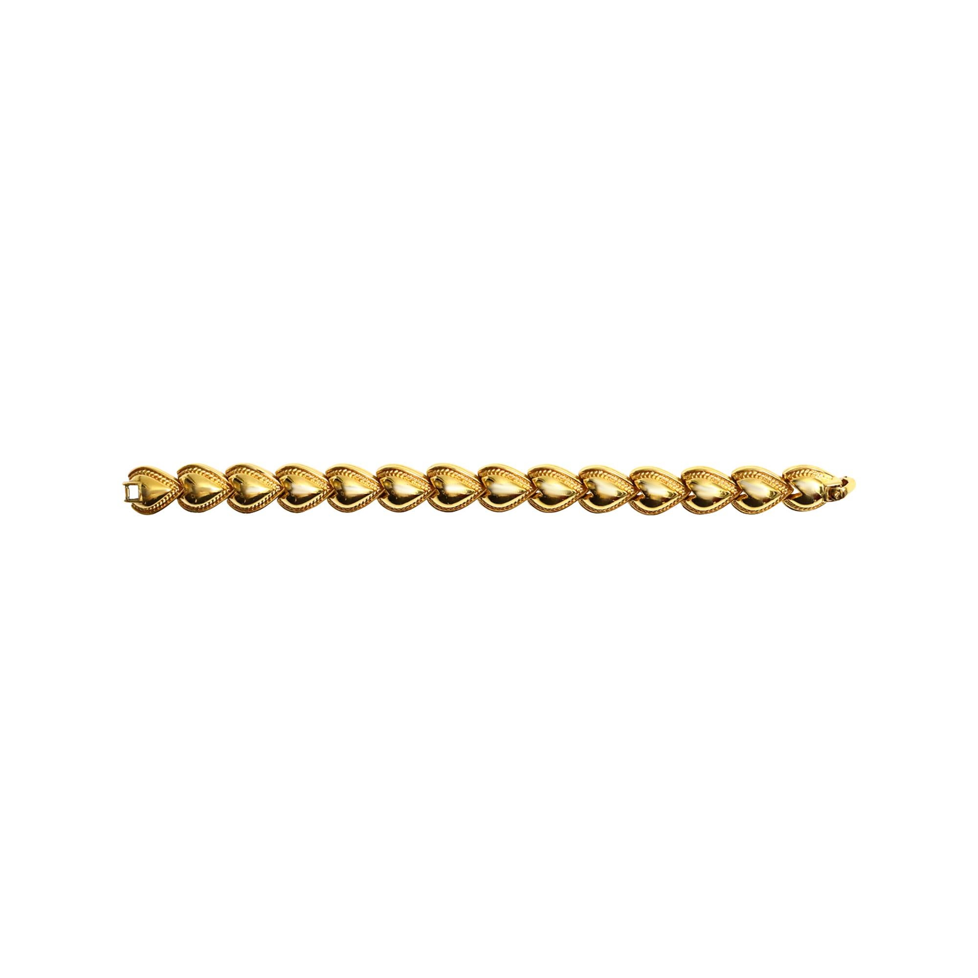 Vintage Nina Ricci Gold Links of Heart Bracelet Circa 1980 en vente 1