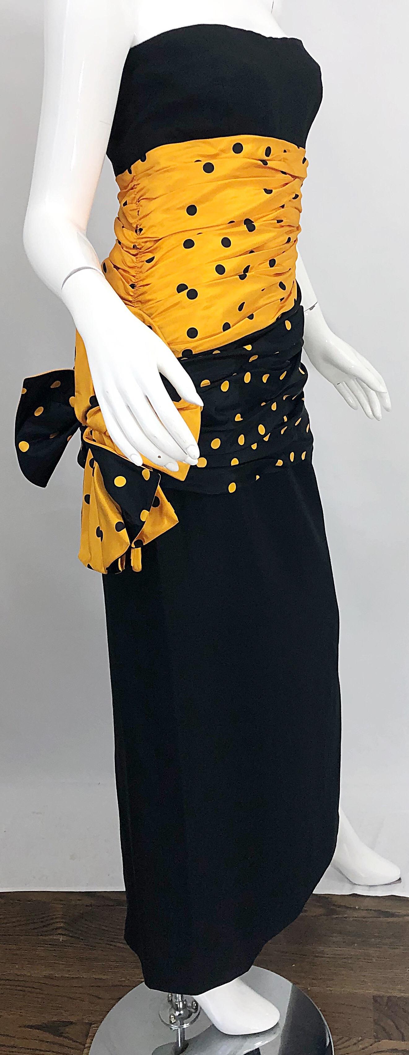 Vintage Nina Ricci Haute Couture 1980s Avant Garde Linen + Silk Strapless Gown For Sale 2