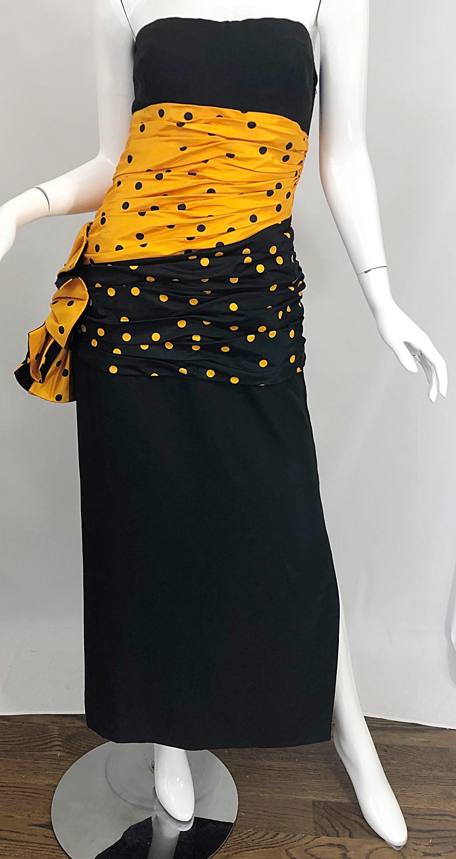 Vintage Nina Ricci Haute Couture 1980s Avant Garde Linen + Silk Strapless Gown For Sale 3