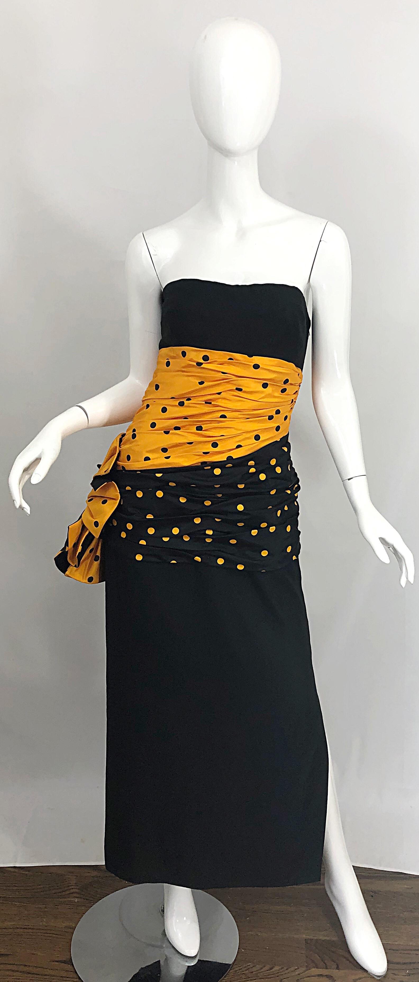 Vintage Nina Ricci Haute Couture 1980s Avant Garde Linen + Silk Strapless Gown For Sale 5