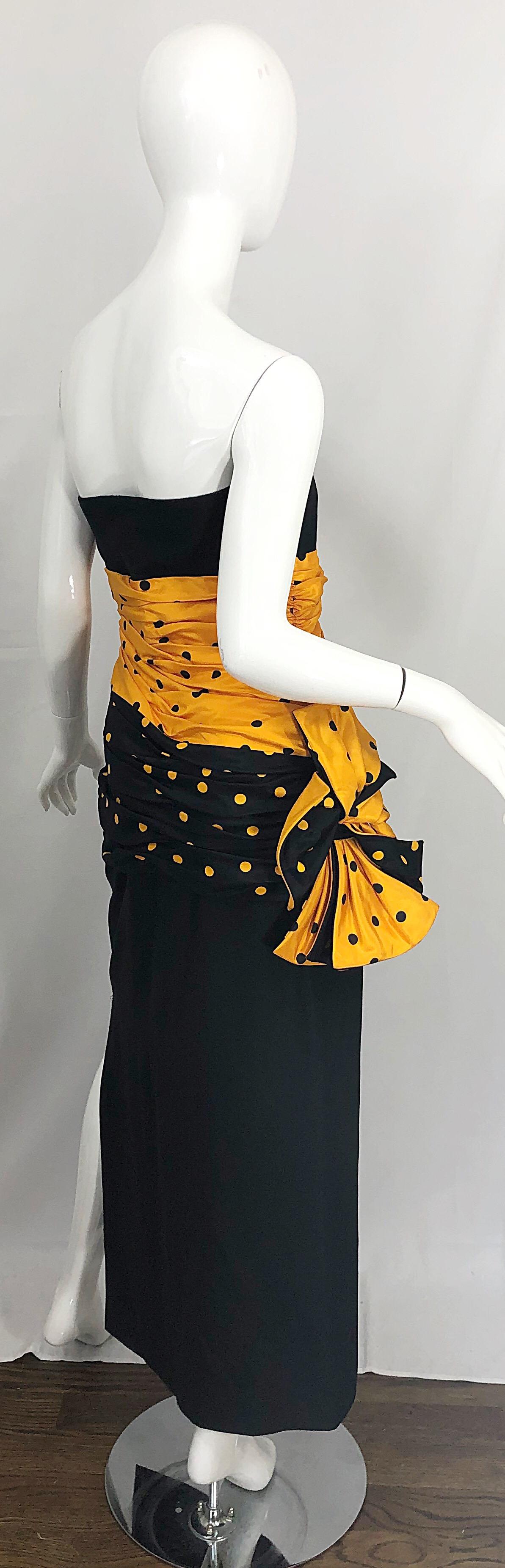 Vintage Nina Ricci Haute Couture 1980s Avant Garde Linen + Silk Strapless Gown For Sale 6