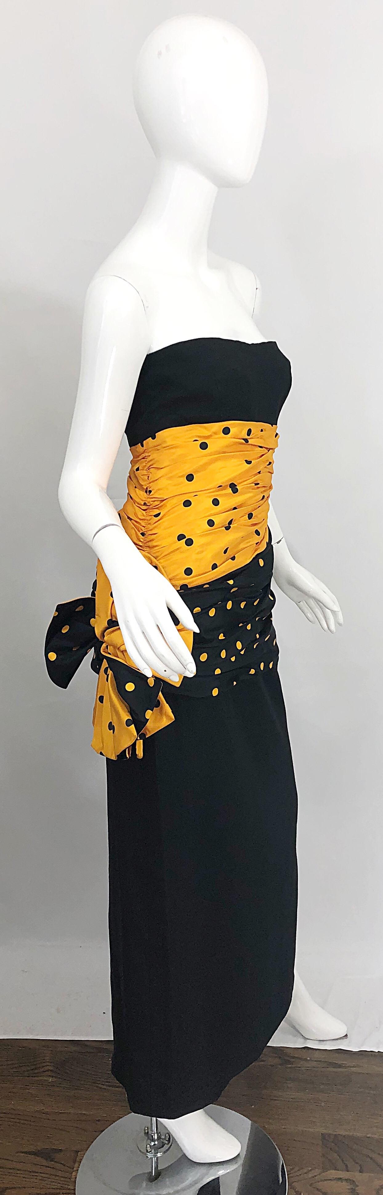 Vintage Nina Ricci Haute Couture 1980s Avant Garde Linen + Silk Strapless Gown For Sale 9