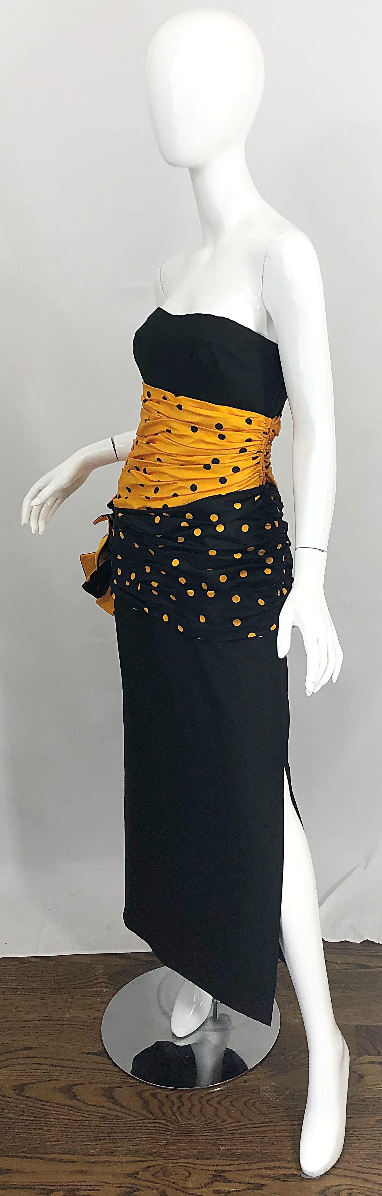 Women's Vintage Nina Ricci Haute Couture 1980s Avant Garde Linen + Silk Strapless Gown For Sale