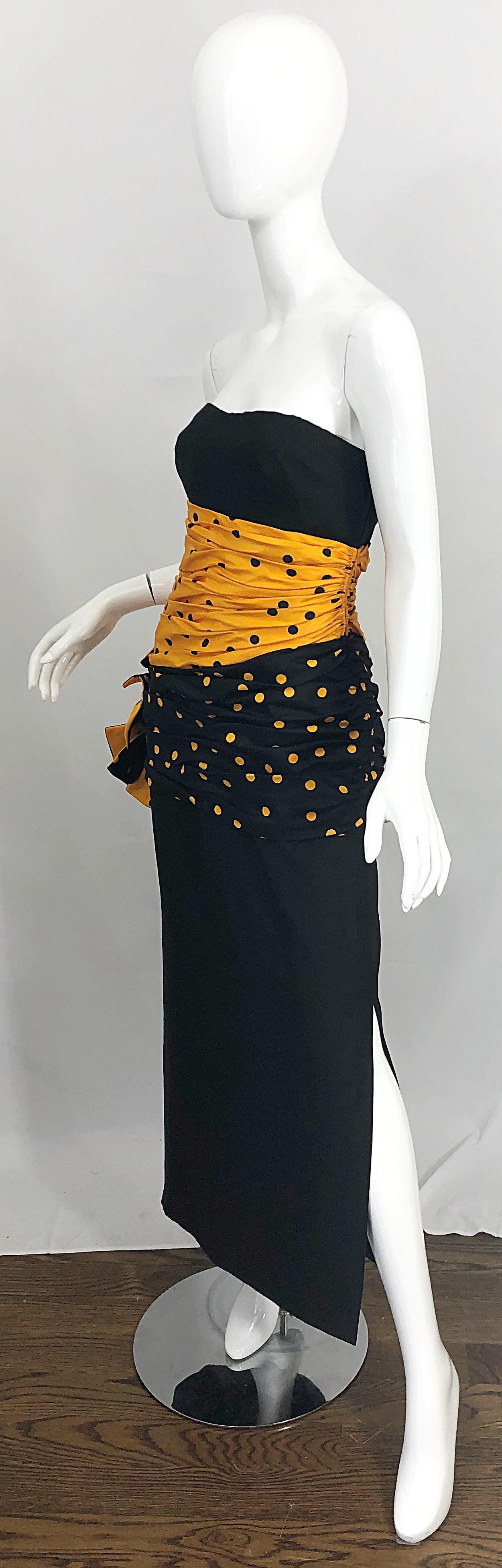 Vestido sin tirantes Vintage Nina Ricci Haute Couture 1980s Avant Garde Lino + Seda en venta 3