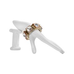 Vintage Nina Ricci Lucite Metal and Crystal Link Bracelet