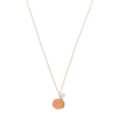 Vintage Nina Ricci Moonstone and Rose Quartz Pendant Necklace