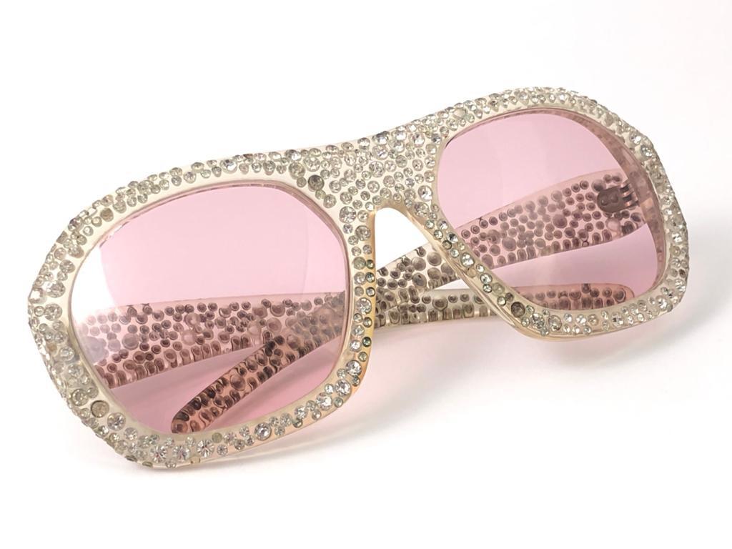Vintage Nina Ricci Paris Bejewelled Oversized Sunglasses, 1970s 1
