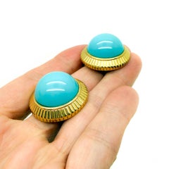 Vintage Nina Ricci Turquoise Earrings 1980s