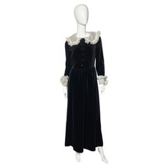 Nina Ricci, Vintage-Samtkleid, 1980er-Jahre