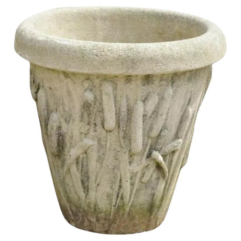 Pot de jardinière vintage Nina Studio en béton, libellule, queue de dragon et feuille de queue de chat