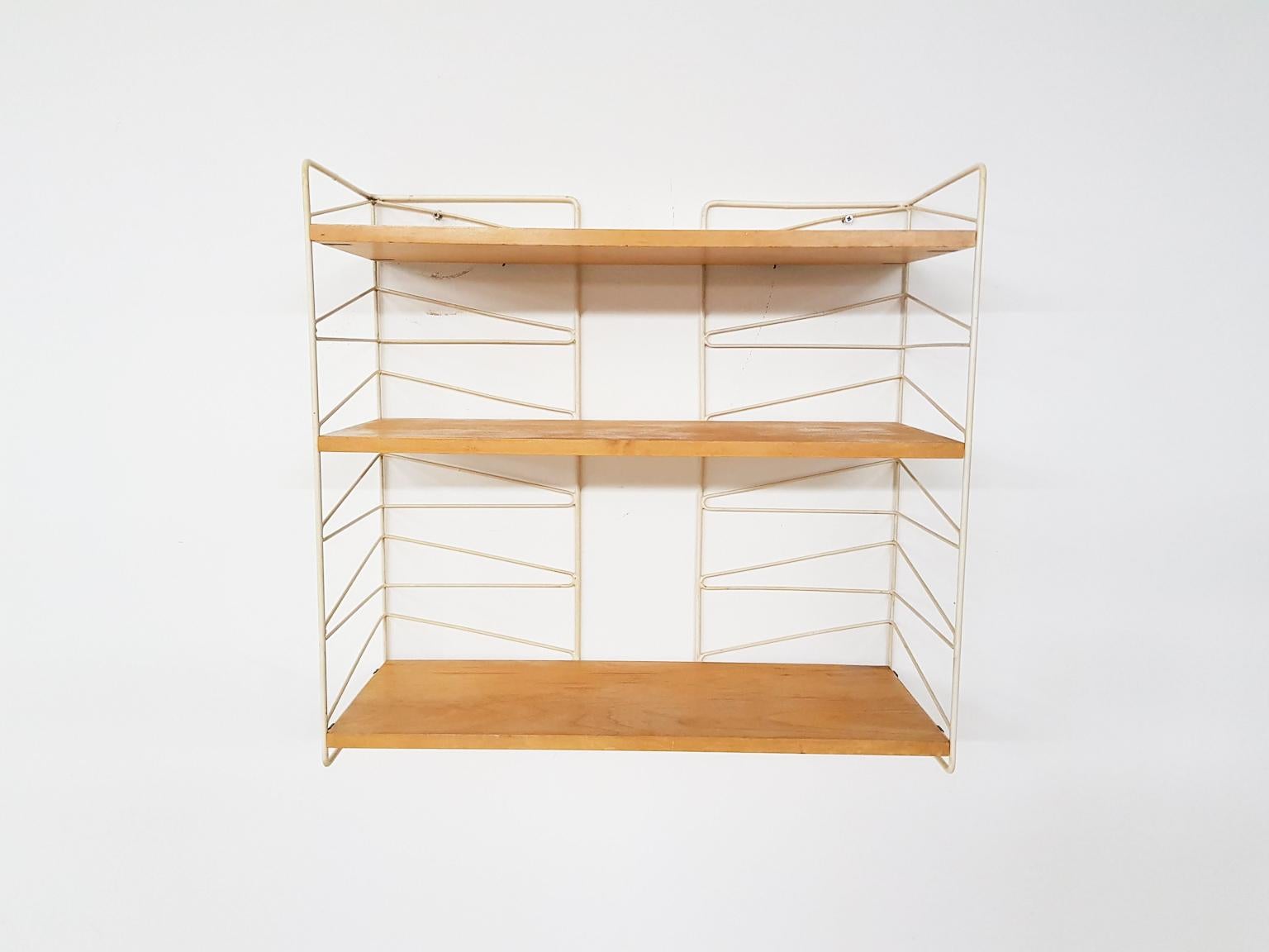 Vintage Nisse Strinning for String Pinewood Shelving System, Sweden, 1960s In Good Condition For Sale In Amsterdam, NL