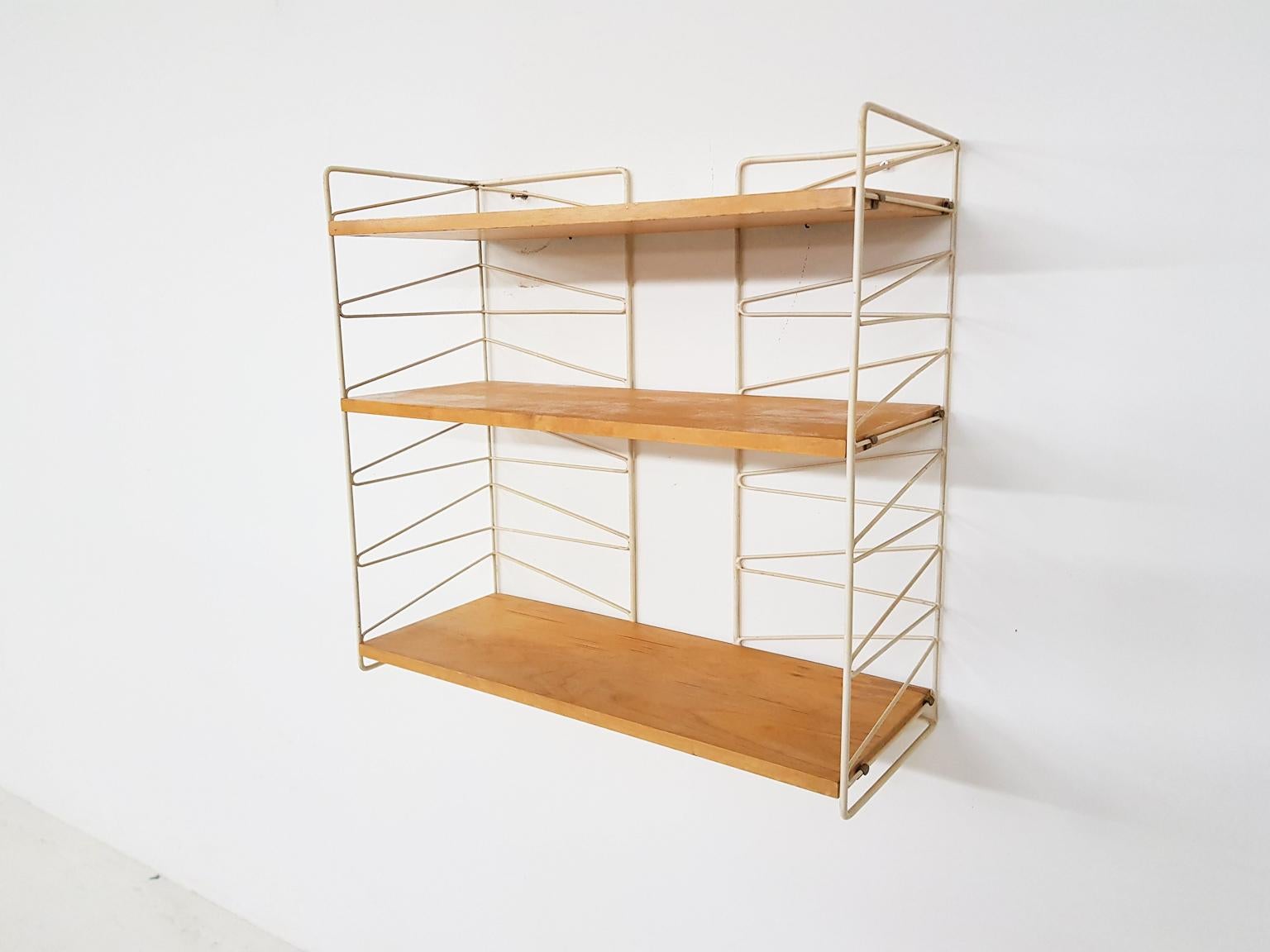 20th Century Vintage Nisse Strinning for String Pinewood Shelving System, Sweden, 1960s For Sale