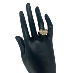 Vintage NISSKO 0.78 Carat Diamonds 2-Tone Gold Heart Love Ring 14k Gold