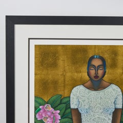 Vintage Nivia González Serigrafía Firmada+Numerada "Eco del Edén Perdido", Recién Fra
