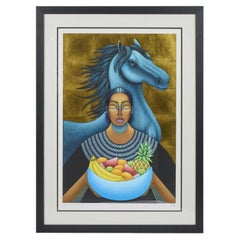 Vintage Nivia Gonzalez Signed+ Numbered Serigraph Strength of Harvest"