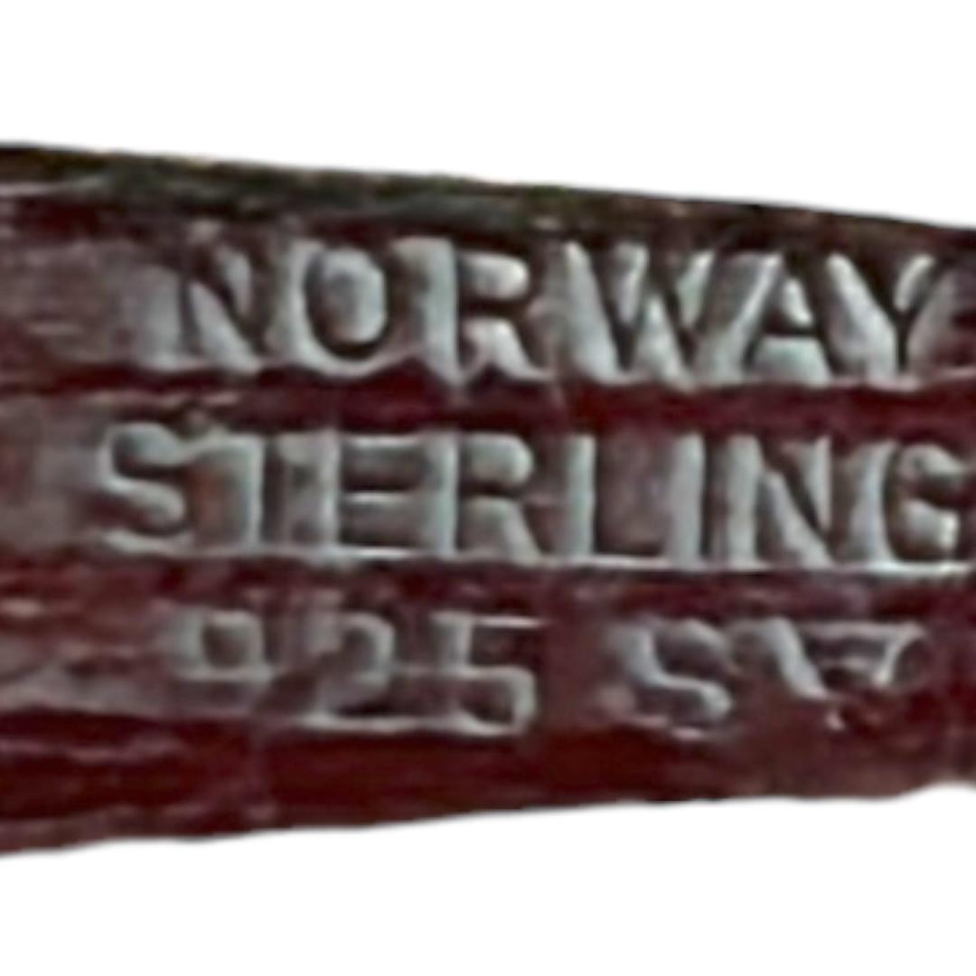 Jahrgang N.M. So entstandene Norwegische Demitasse-Löffel aus Sterlingsilber und Emaille (6) im Angebot 4