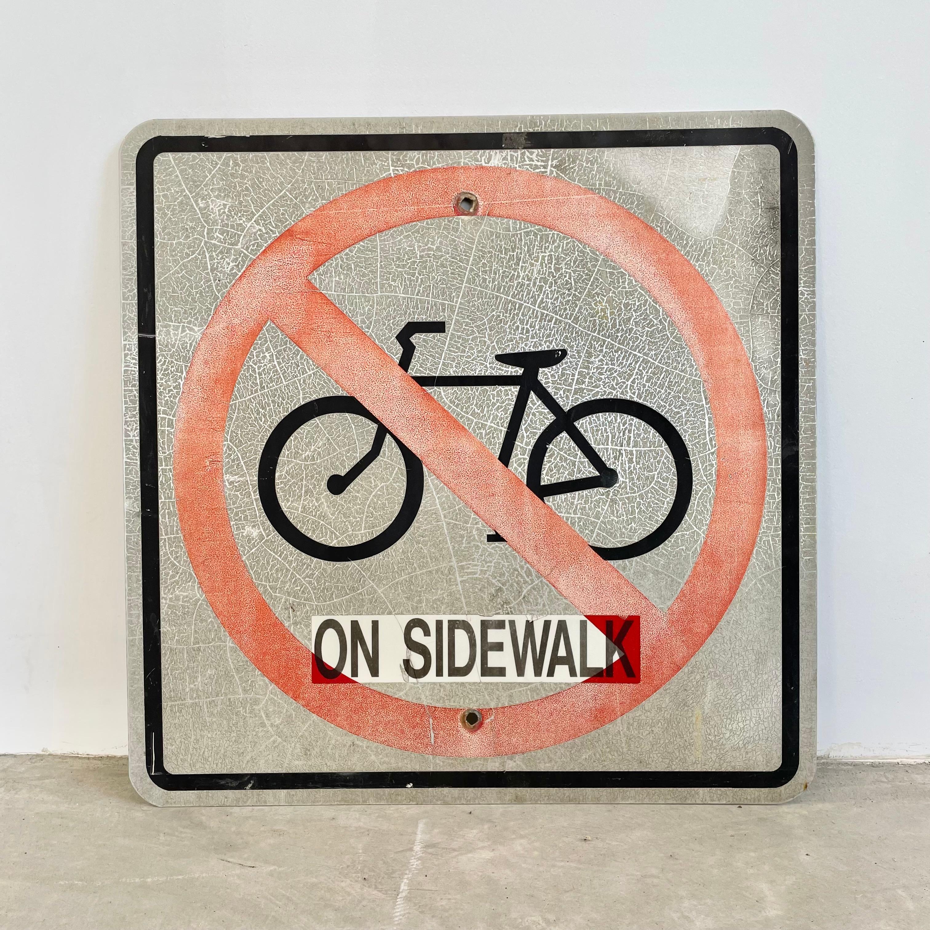 Vintage 'No Bikes' Street Sign For Sale 3