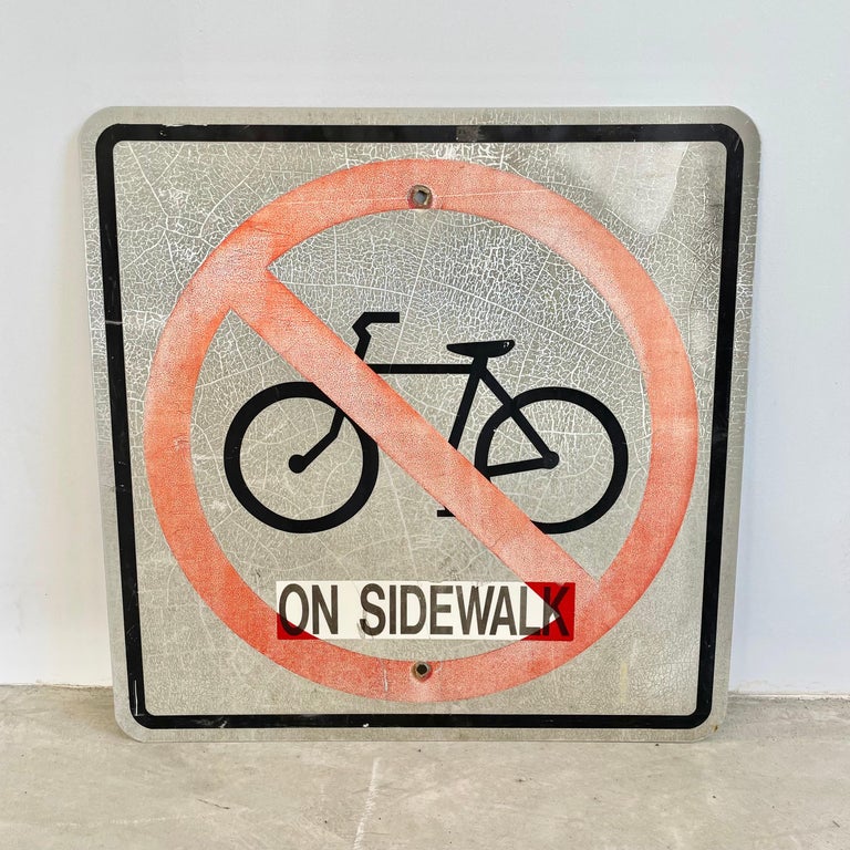 Vintage 'No Bikes' Street Sign For Sale at 1stDibs no bike sign
