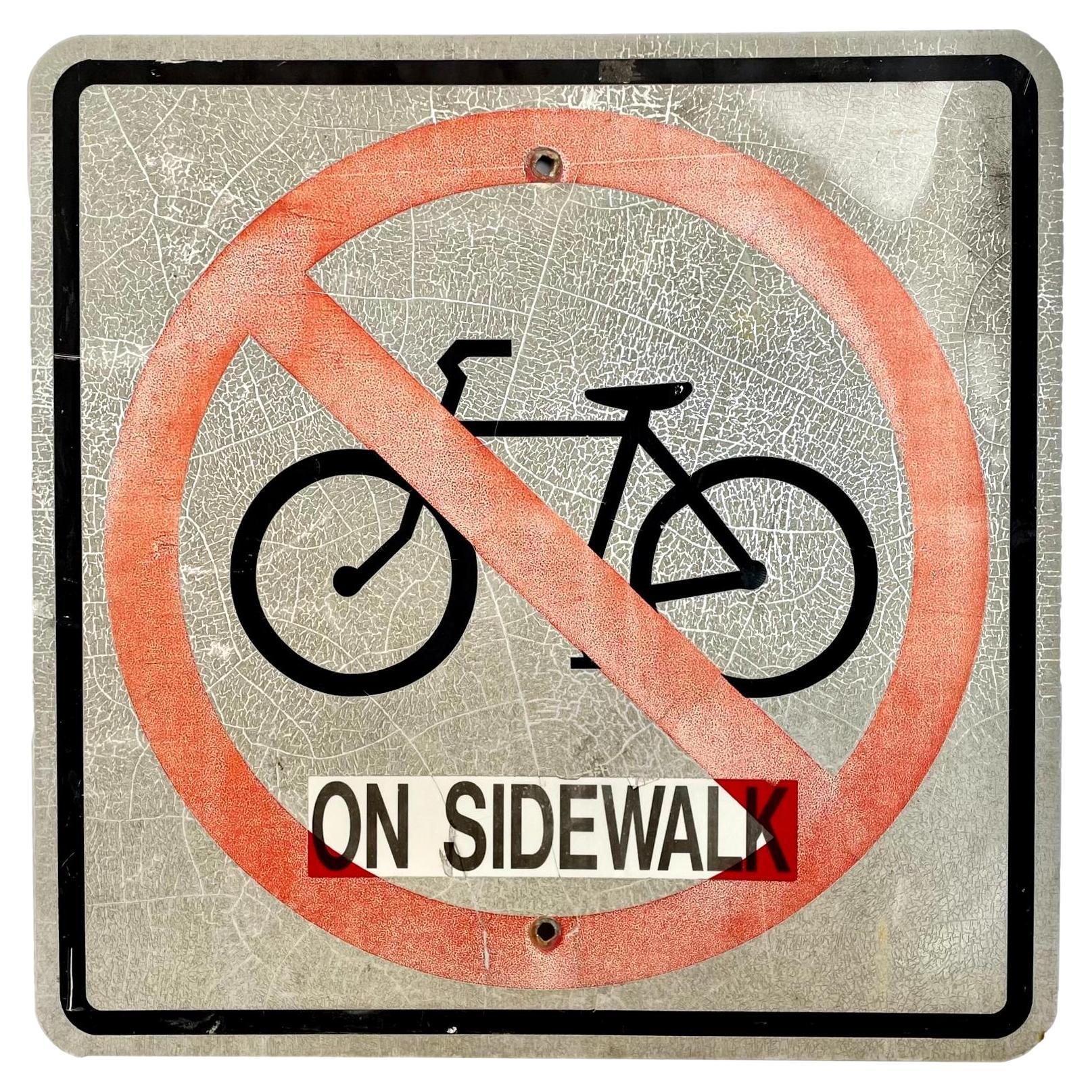 Vintage 'No Bikes' Street Sign