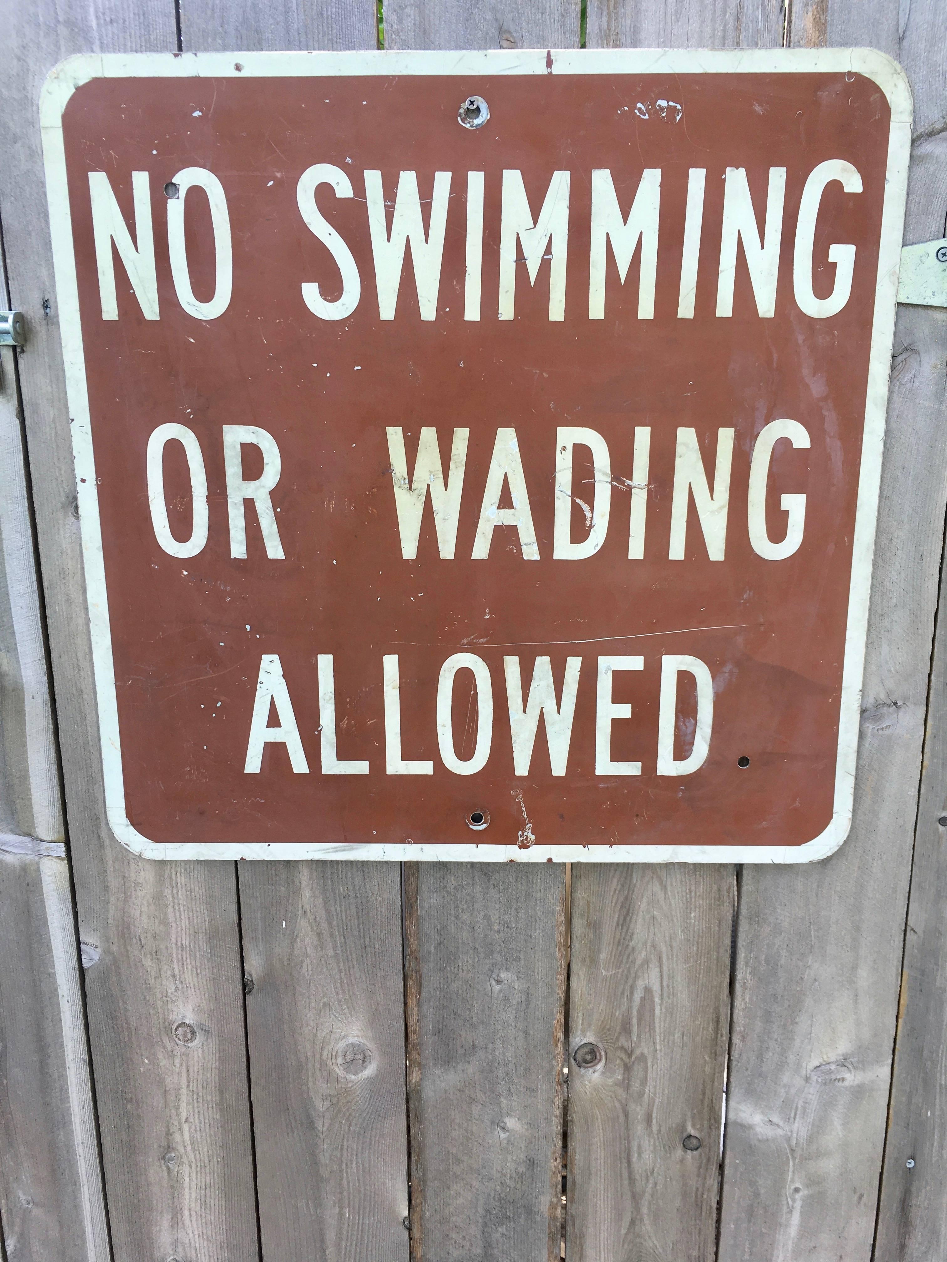 vintage no swimming sign