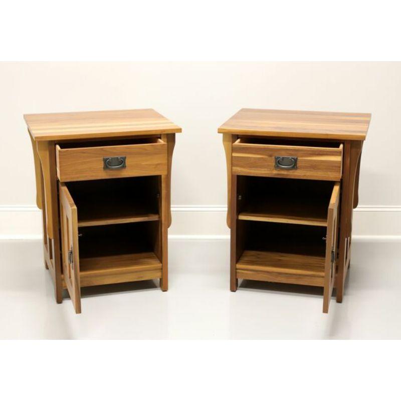 20th Century NOBLE FURNITURE Solid Cedar Mission Arts & Crafts Nightstands - Pair