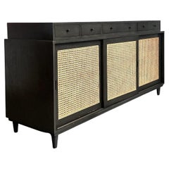 Vintage Noir Hermosa Cane Front Credenza
