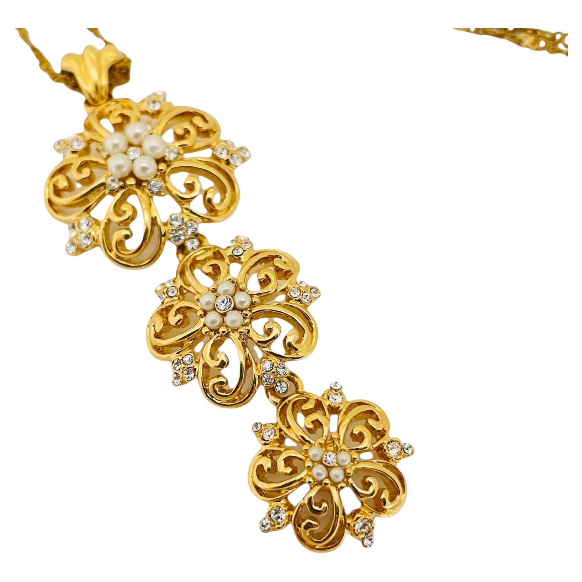 Collar vintage de pasarela NOLAN MILLER con strass dorado de diseño en venta