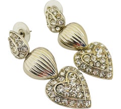 A. Miller, orecchini a goccia d'argento con strass di design per la passerella, vintage