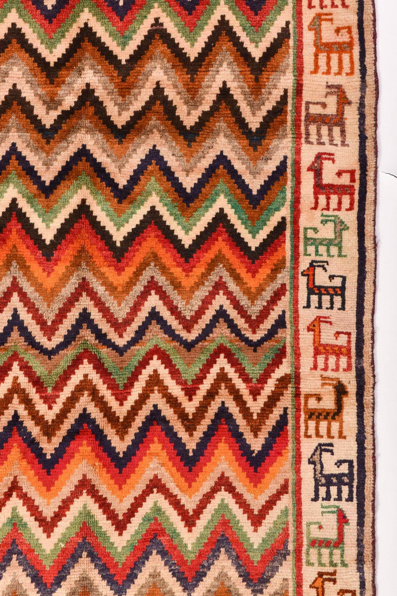 Central Asian Vintage Nomadic Oriental Carpet For Sale