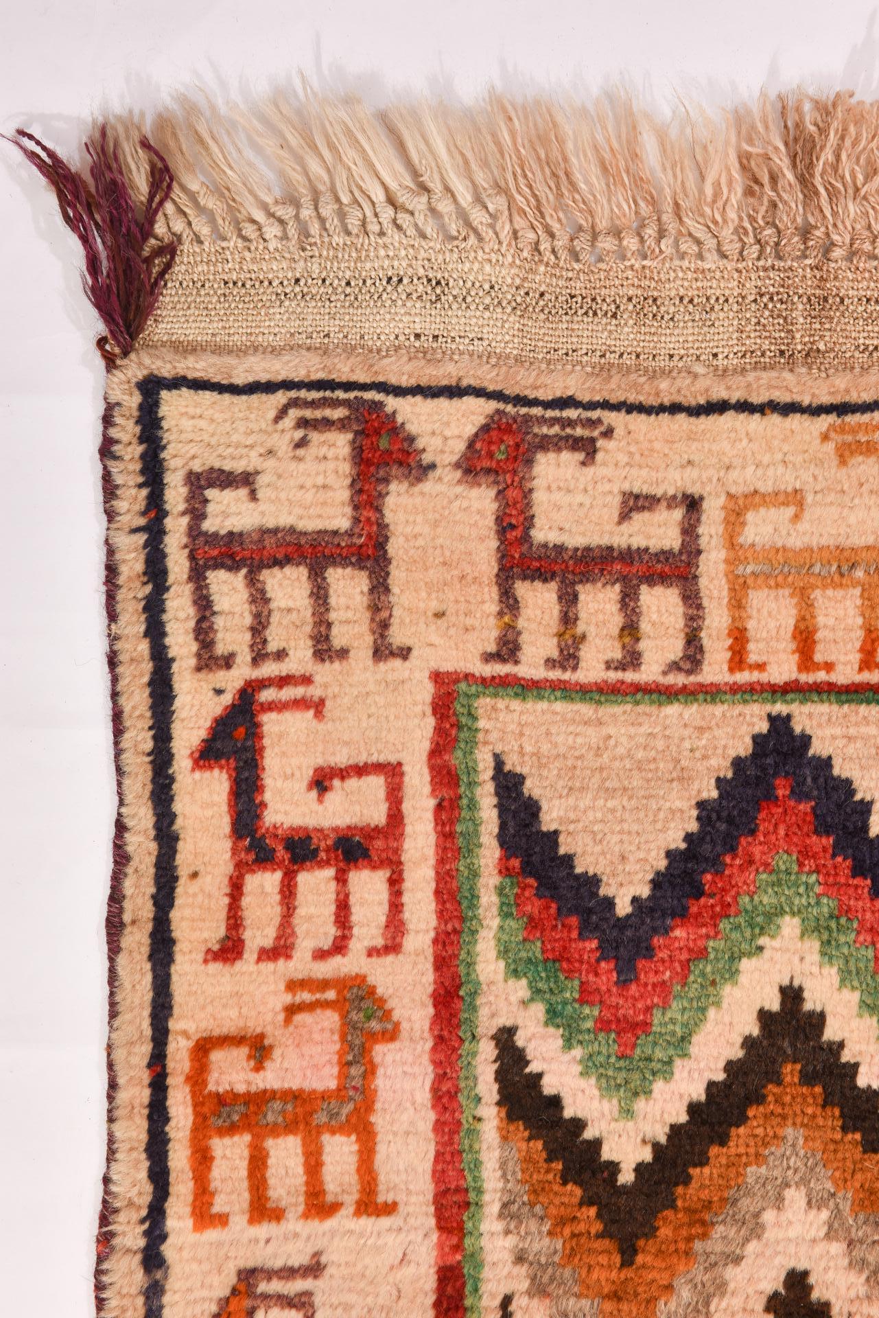 Wool Vintage Nomadic Oriental Carpet For Sale