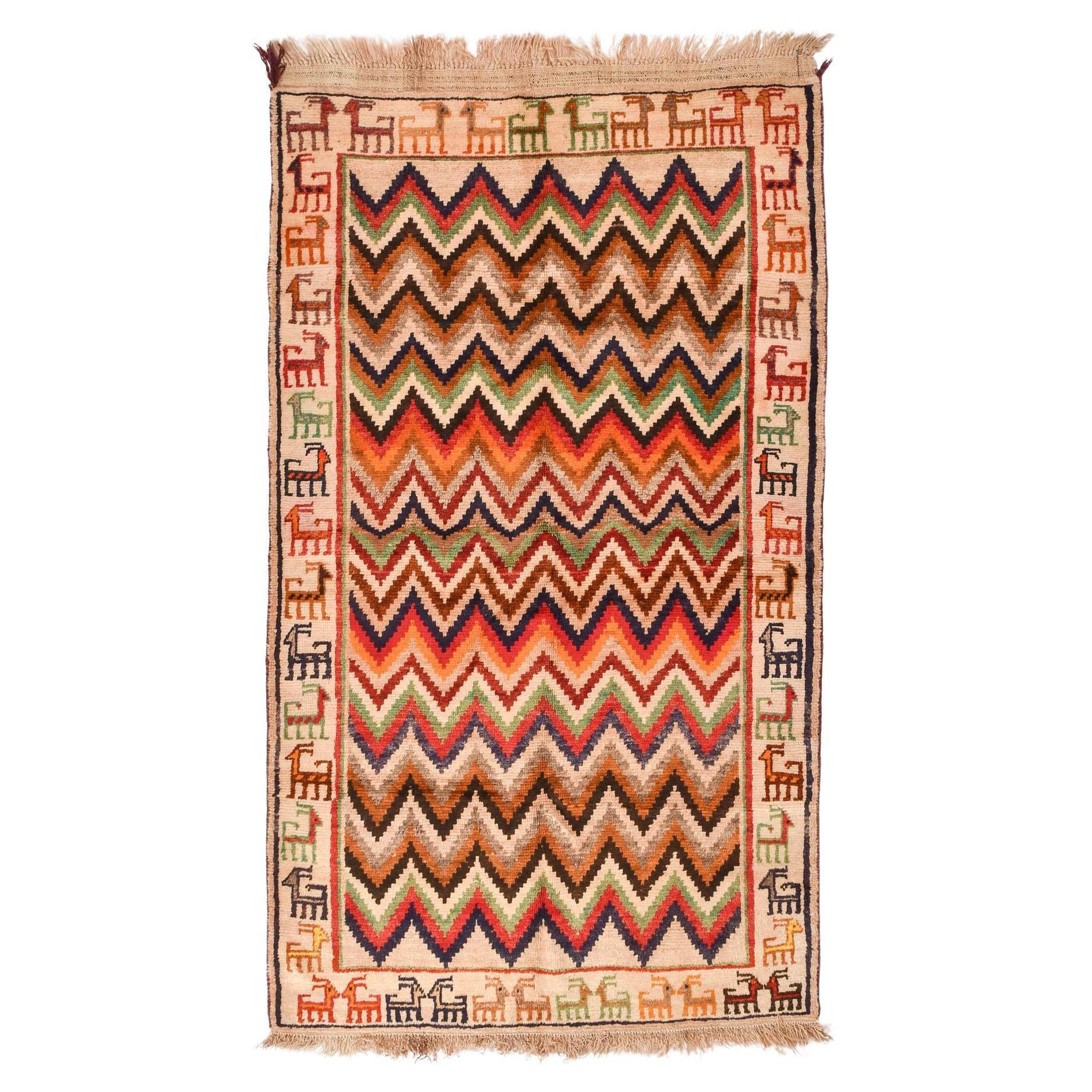 Tapis oriental nomade vintage en vente