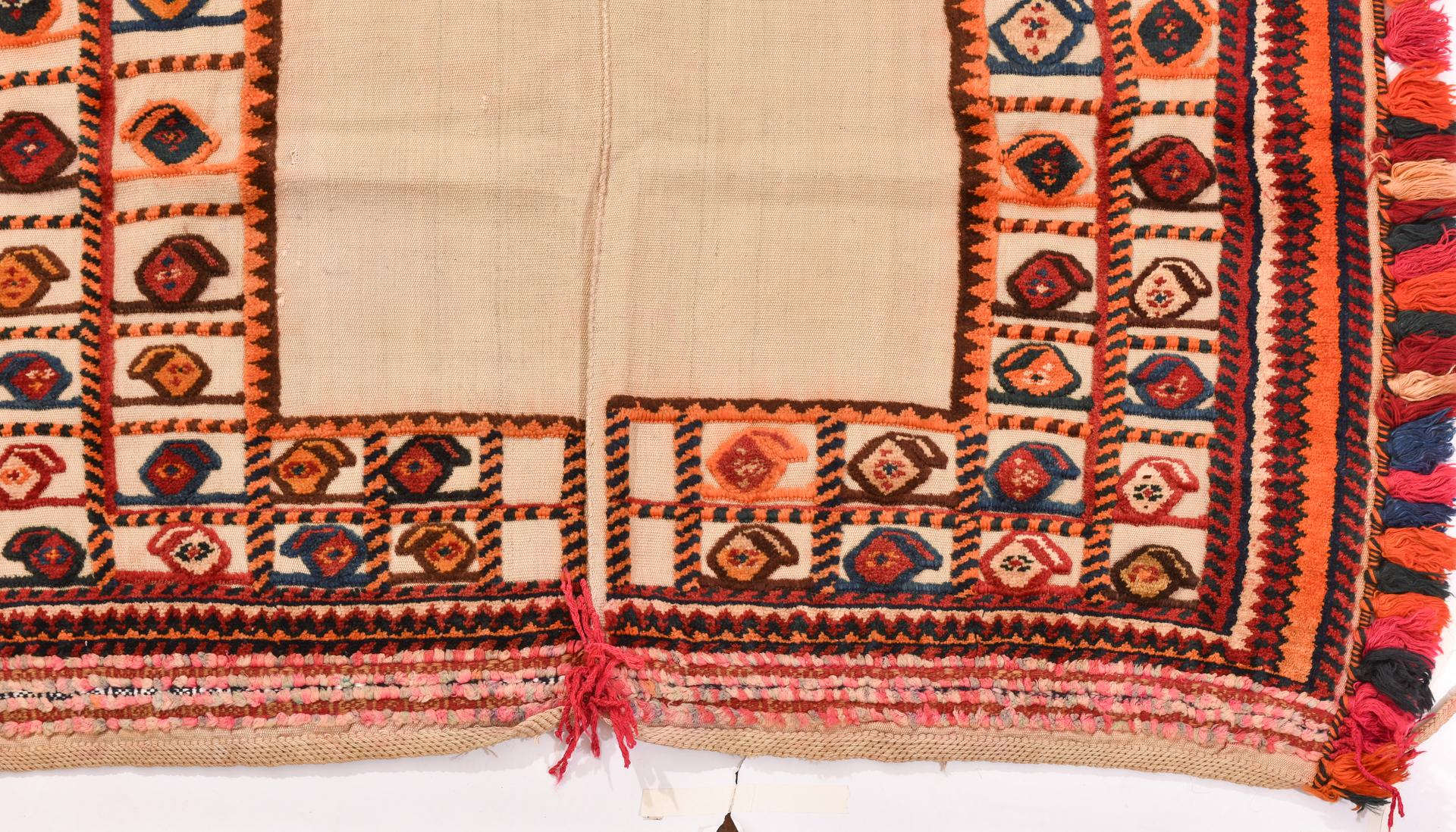 Central Asian Vintage Nomadic Saddle Rug from Private Collection For Sale