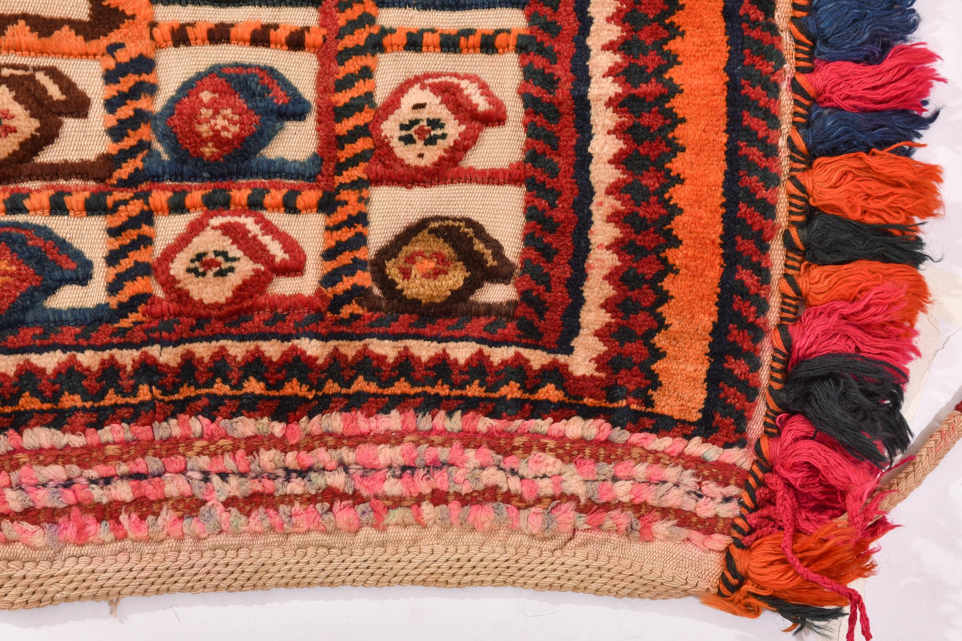 Hand-Woven Vintage Nomadic Saddle Rug from Private Collection For Sale