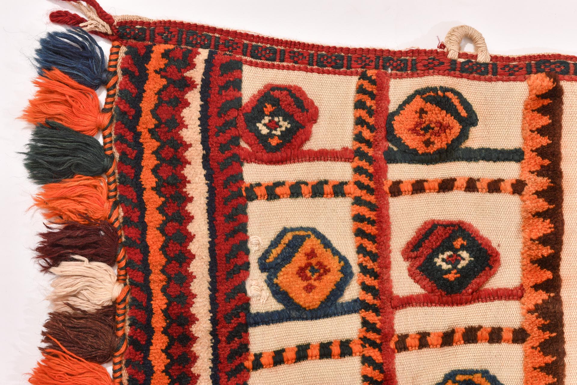 20th Century Vintage Nomadic Saddle Rug from Private Collection For Sale