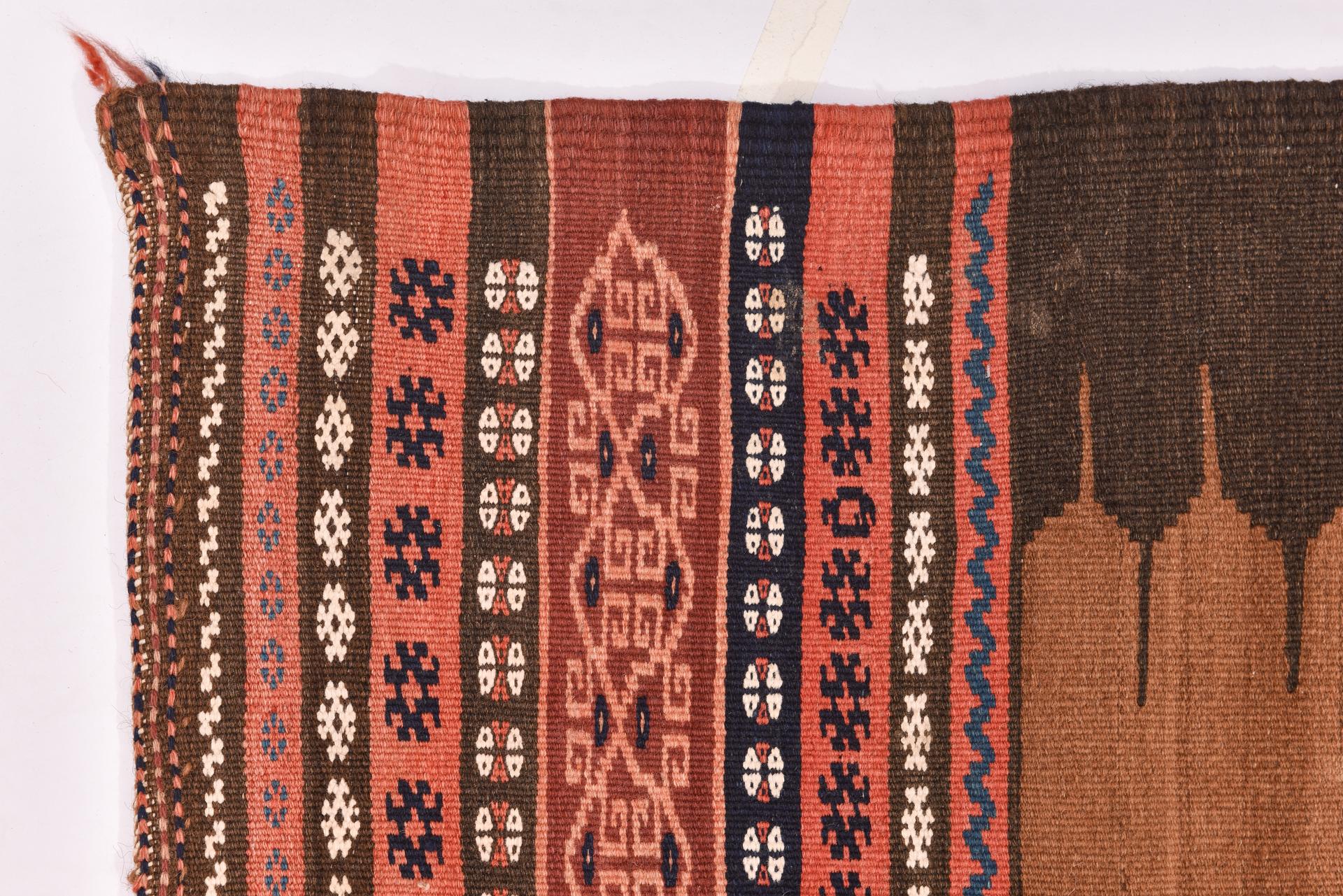 Hand-Woven Vintage Nomadic Tablecloth Carpet from Private Collection For Sale