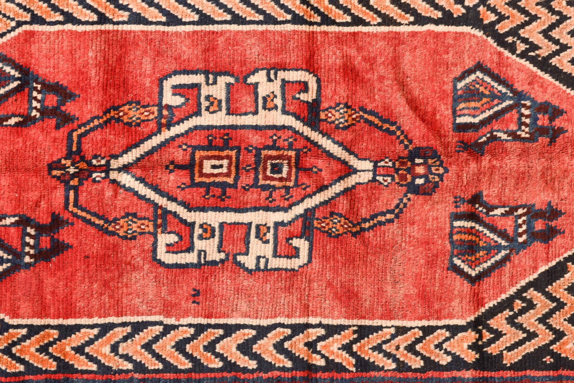 Central Asian Vintage Nomadic Carpet with Peacocks For Sale
