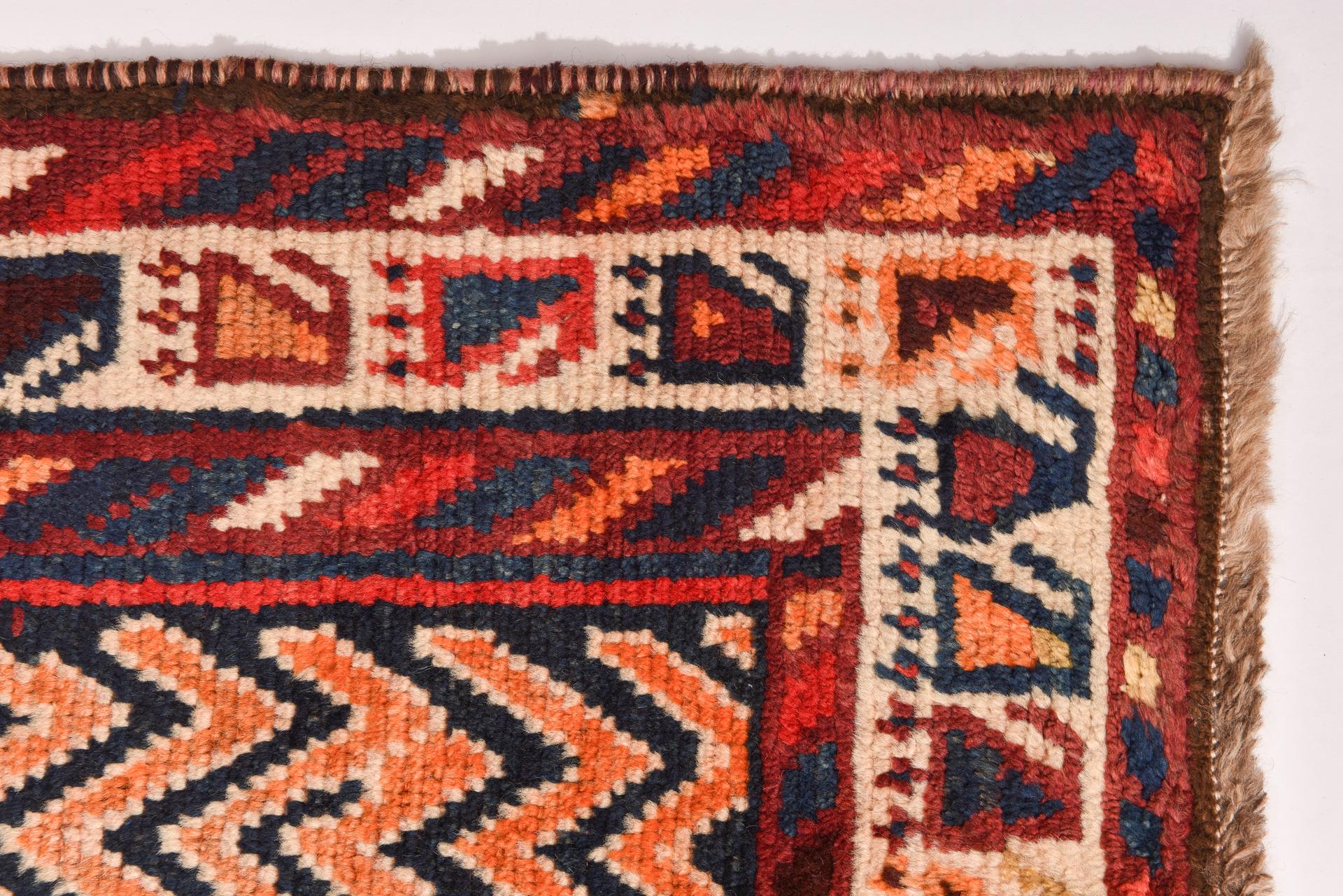 20th Century Vintage Nomadic Carpet with Peacocks For Sale