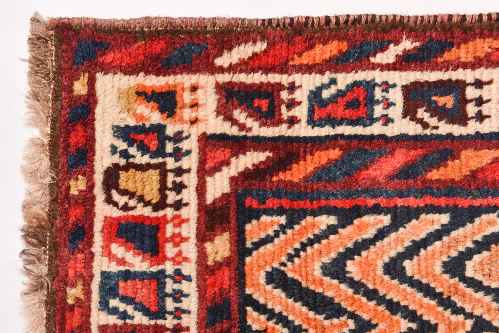 Wool Vintage Nomadic Carpet with Peacocks For Sale